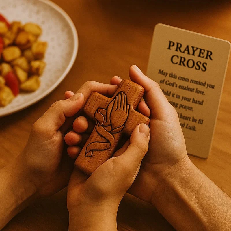 Classic Wooden Pocket Prayer Cross Gift Ensemble: A Cherished Symbol of Peace