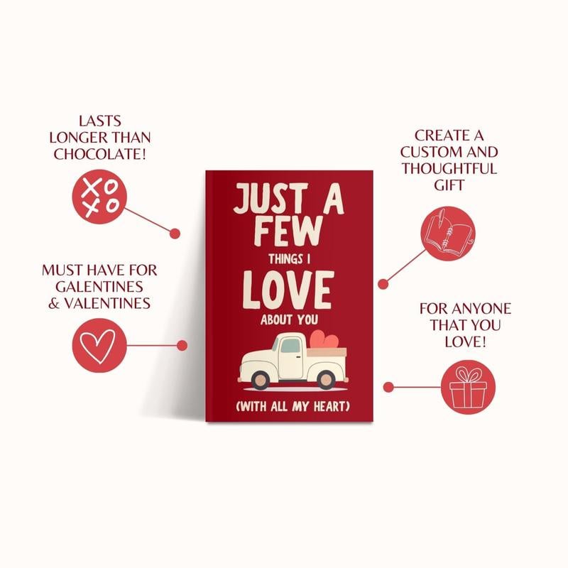 📚Just A Few Things I Love About You (With All My Heart) Fill In The Blank Gift Book❤️