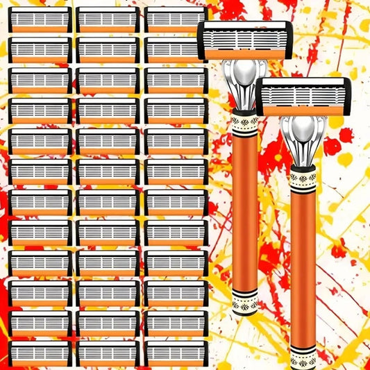 Hot Sale 49% OFF 🔥24Pcs Men's Razor Blade Replacement with Handle