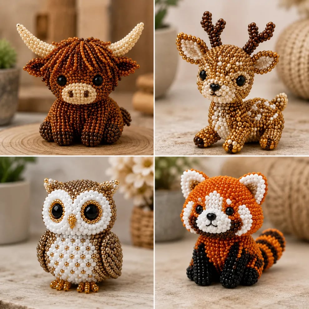 🧵✨Tiny 3D Beaded Animal Craft Kit