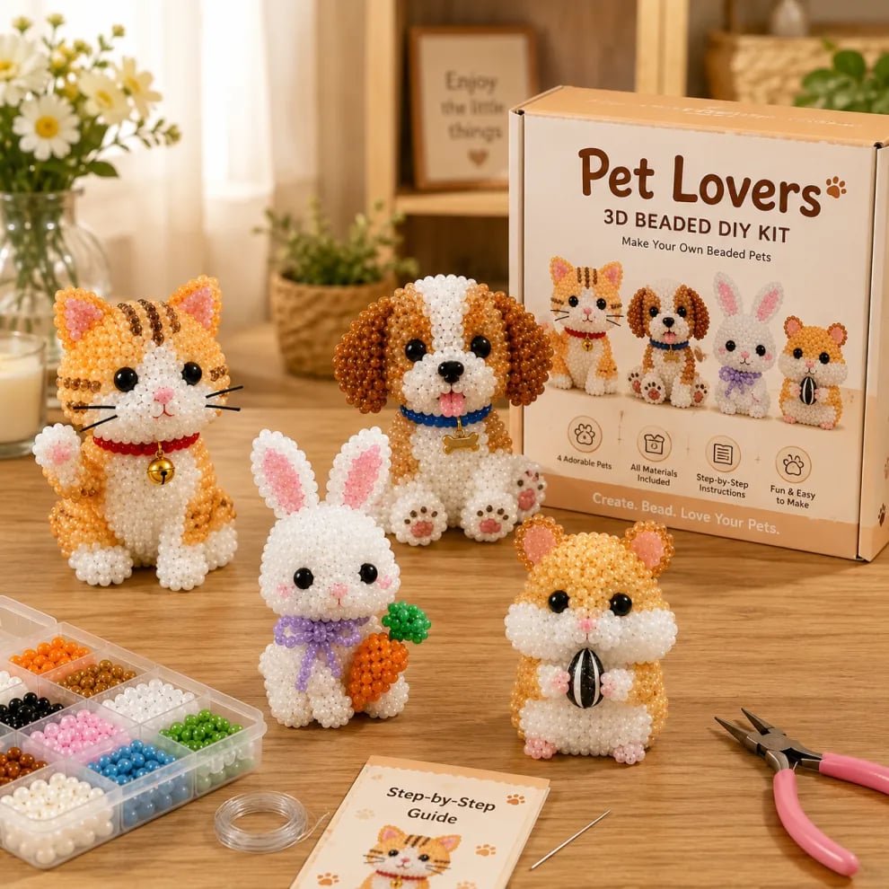 🧵✨Tiny 3D Beaded Animal Craft Kit