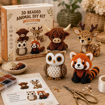 🧵✨Tiny 3D Beaded Animal Craft Kit