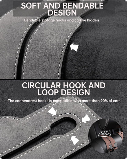 Premium Car Seat Headrest Hooks