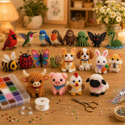 🧵✨Tiny 3D Beaded Animal Craft Kit